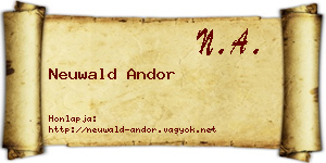 Neuwald Andor névjegykártya